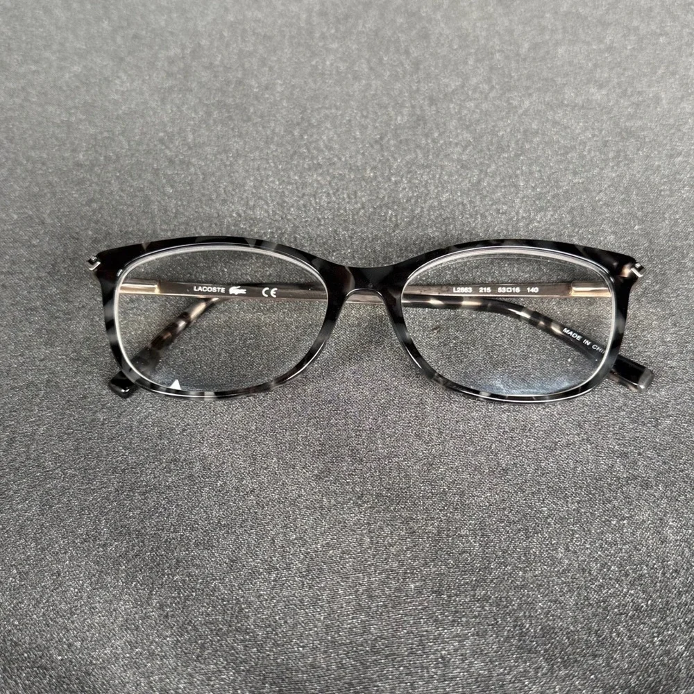 Lacoste Eyeglasses Womens 53-16-140 Grey Tortoise Excellent L2863 Cat Eye Frames